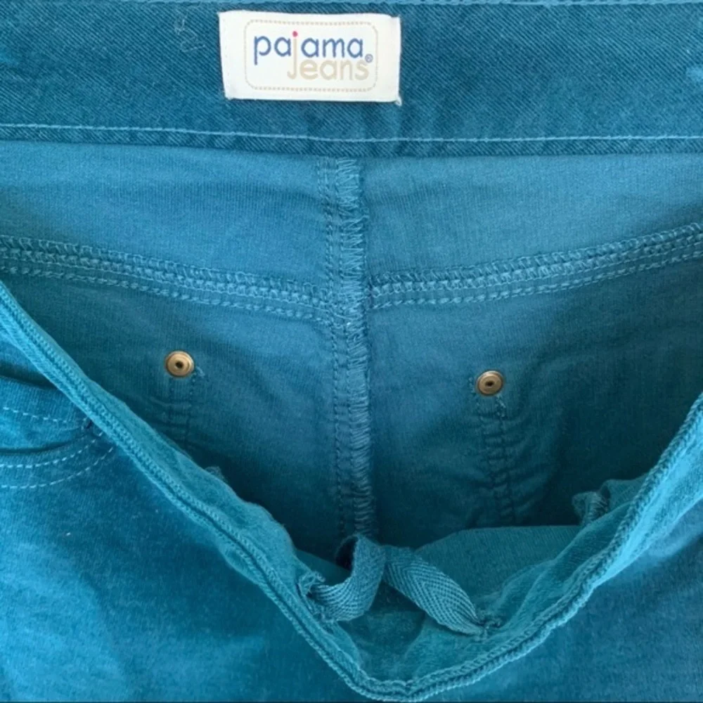 Pajama jeans‎ teal blue corduroy jeans size small